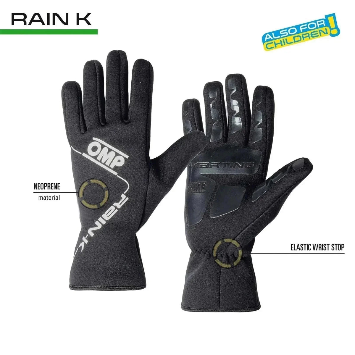 OMP Rain K Wet Weather Kart Racing Gloves – Waterproof Grip SpeedLine Racewear 715059