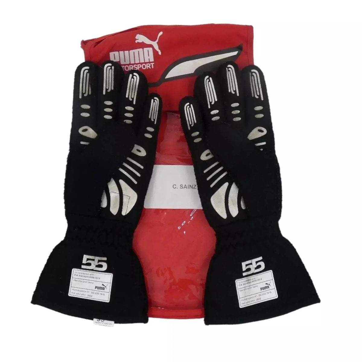 2022 Carlos Sainz Ferrari F1 Race Gloves Front View