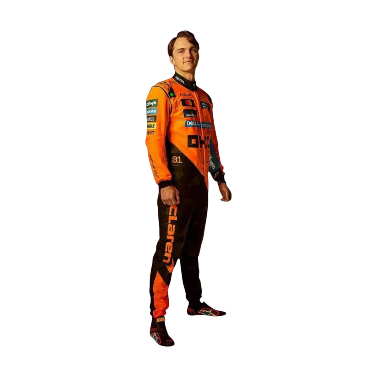 2025 McLaren F1 racing suit front view