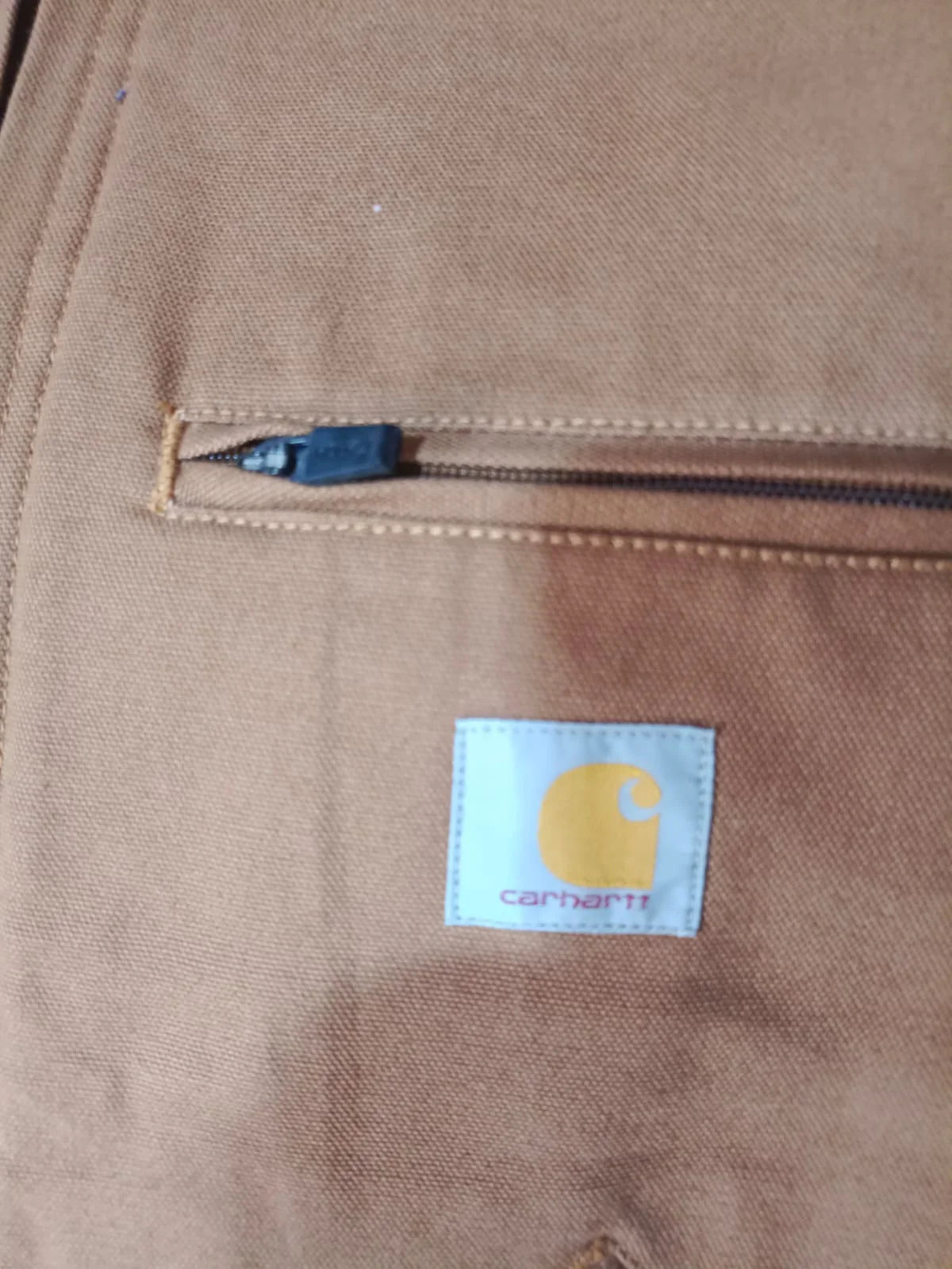Carhartt Detroit Style Brown Duck Canvas Work Jacket with Corduroy Collar Speedline Racewear