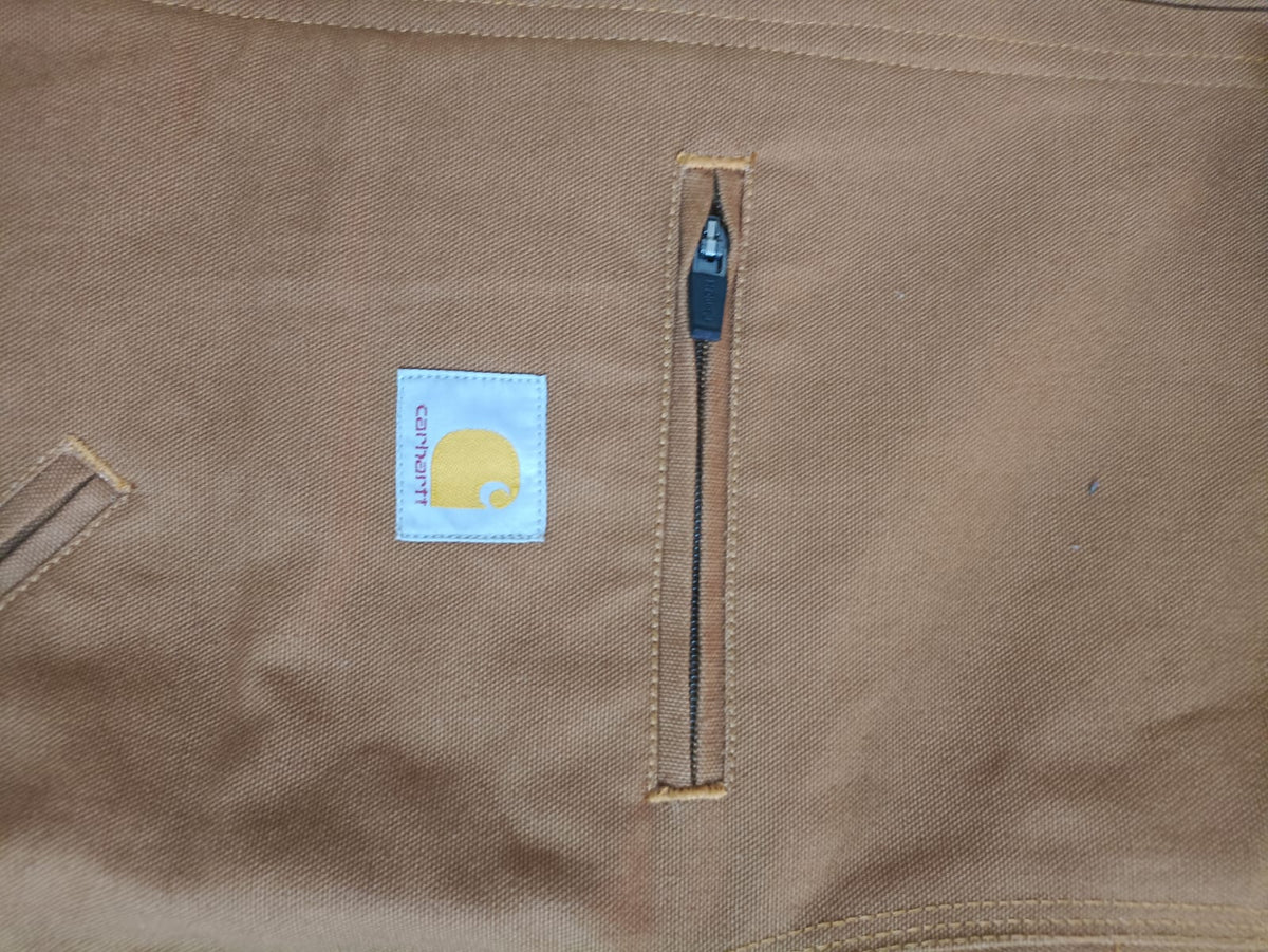 Carhartt Detroit Style Brown Duck Canvas Work Jacket with Corduroy Collar Speedline Racewear