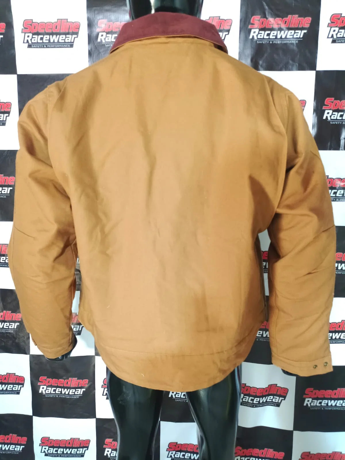 Carhartt Detroit Style Brown Duck Canvas Work Jacket with Corduroy Collar Speedline Racewear