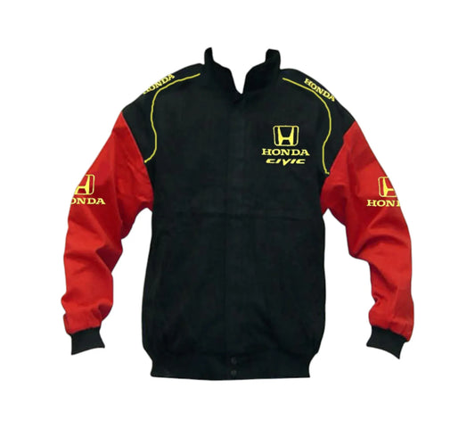 Honda Civic Racing Jacket Black & Red Vintage