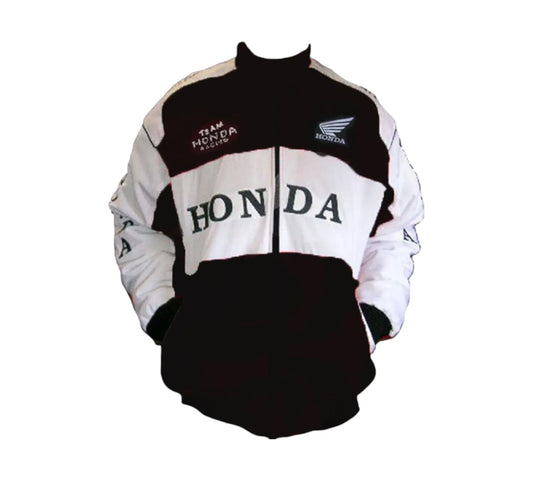 Honda Vintage Racing Jacket – Black & White Motorsport Style
