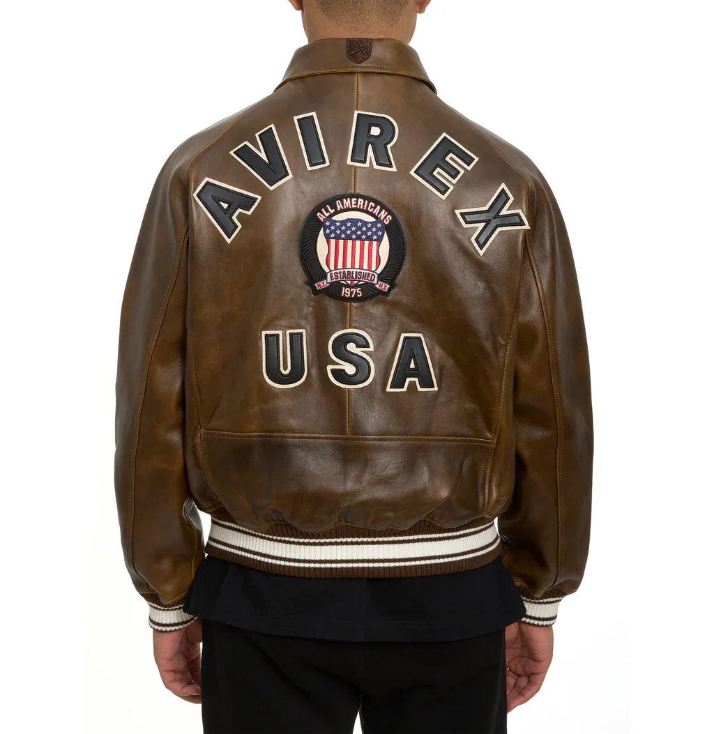 Limited Edition Avirex Vintage Fashion Bomber Leather Jackets For Sale Speedline Racewear