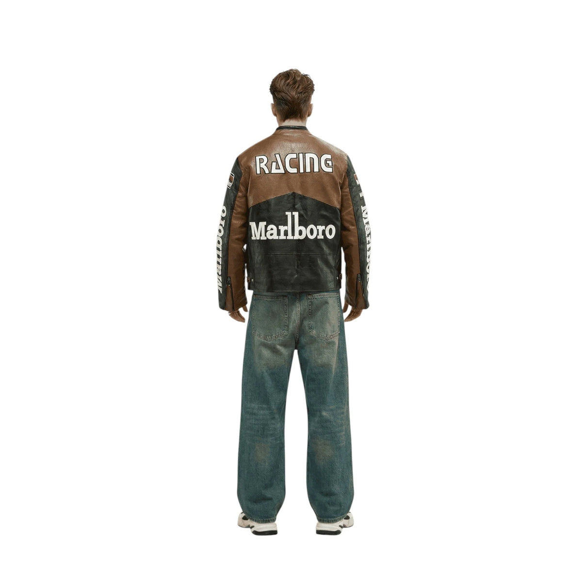 Marlboro Vintage Racing Leather Jacket – Brown & Black Edition SpeedLine Racewear