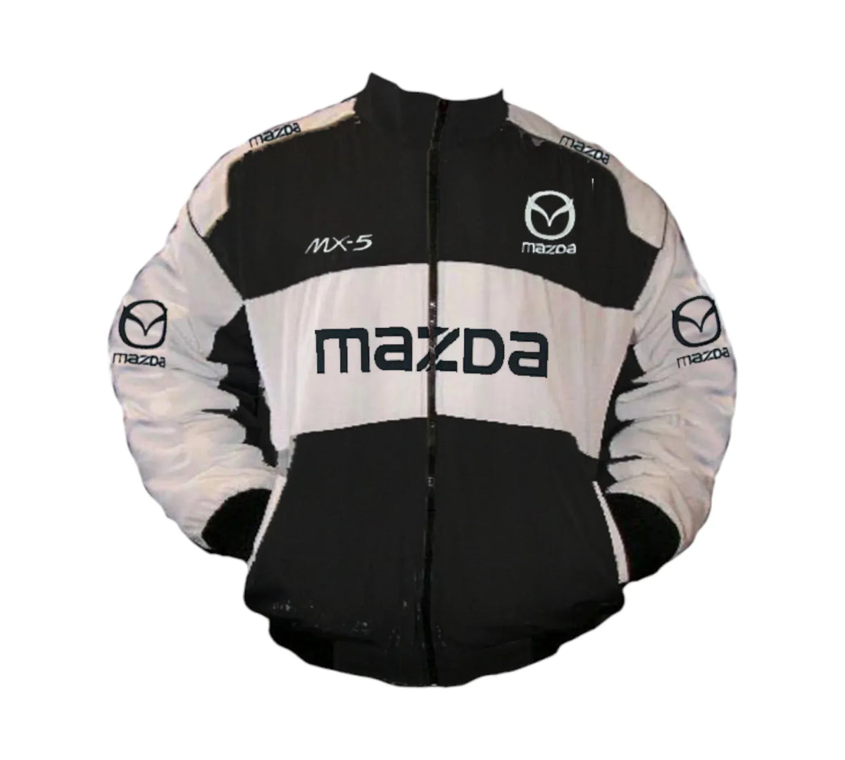 Mazda MX-5 Miata Black White Vintage Racing Performance Jacket 1