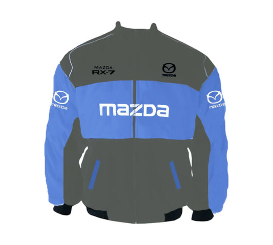 Mazda RX-7 Dark Gray Royal Blue Vintage Racing Jacket