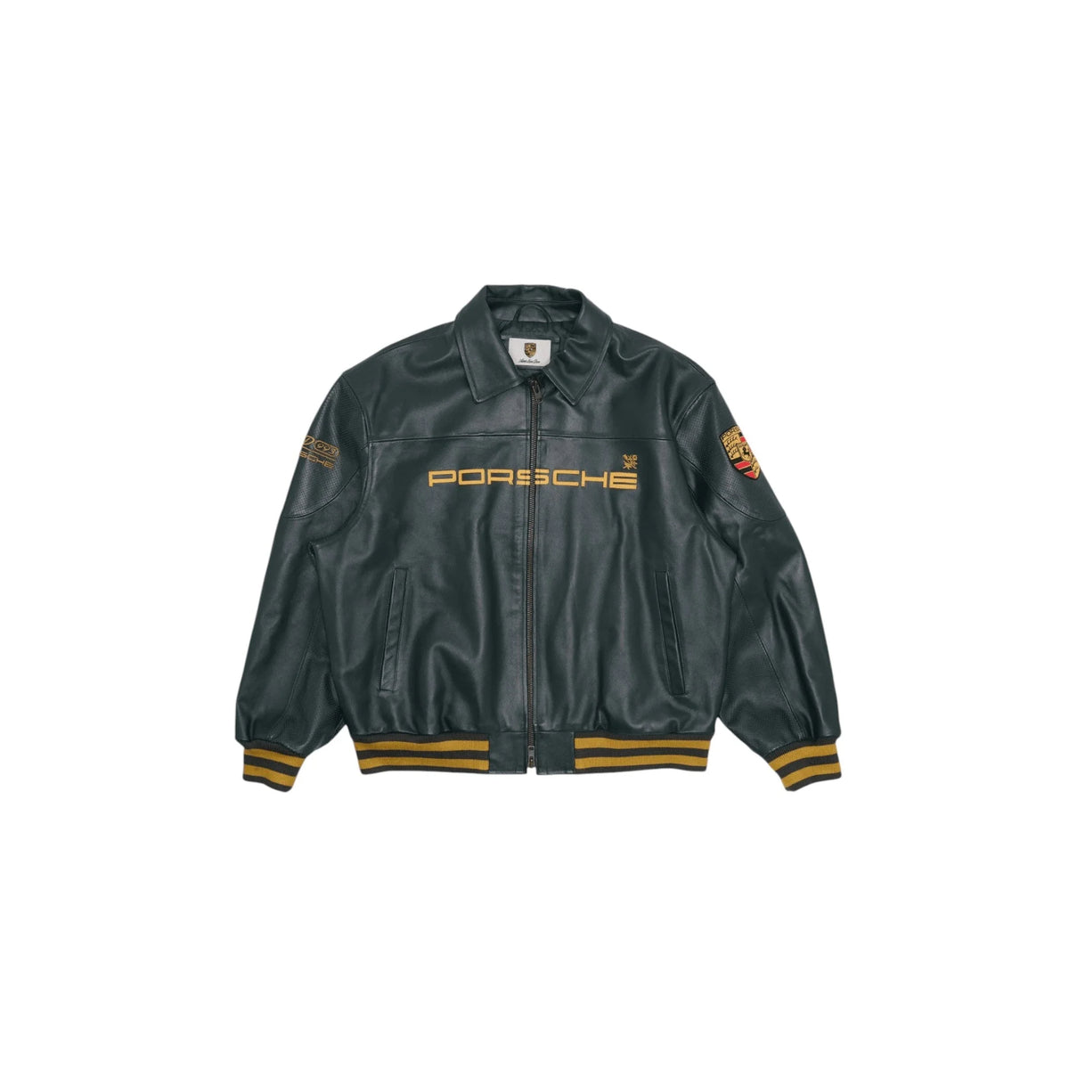 Porsche Vintage Leather Bomber Jacket - Green Edition SpeedLine Racewear