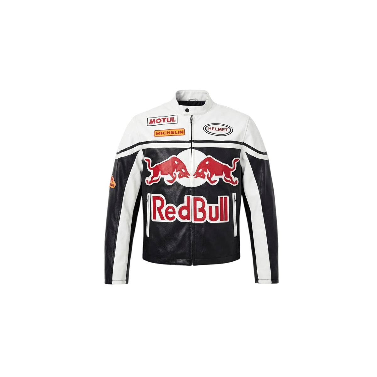 Red Bull Racing Vintage Leather Jacket – White Edition