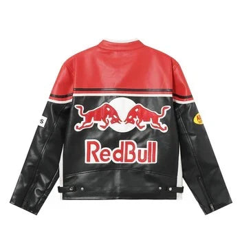 Red Bull Racing Vintage Leather Jacket – Classic Motorsport Edition Speedline Racewear