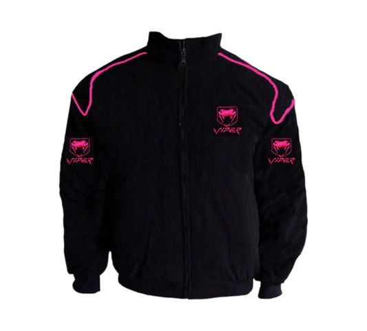 Viper Racing Vintage Jacket Black with Pink Piping